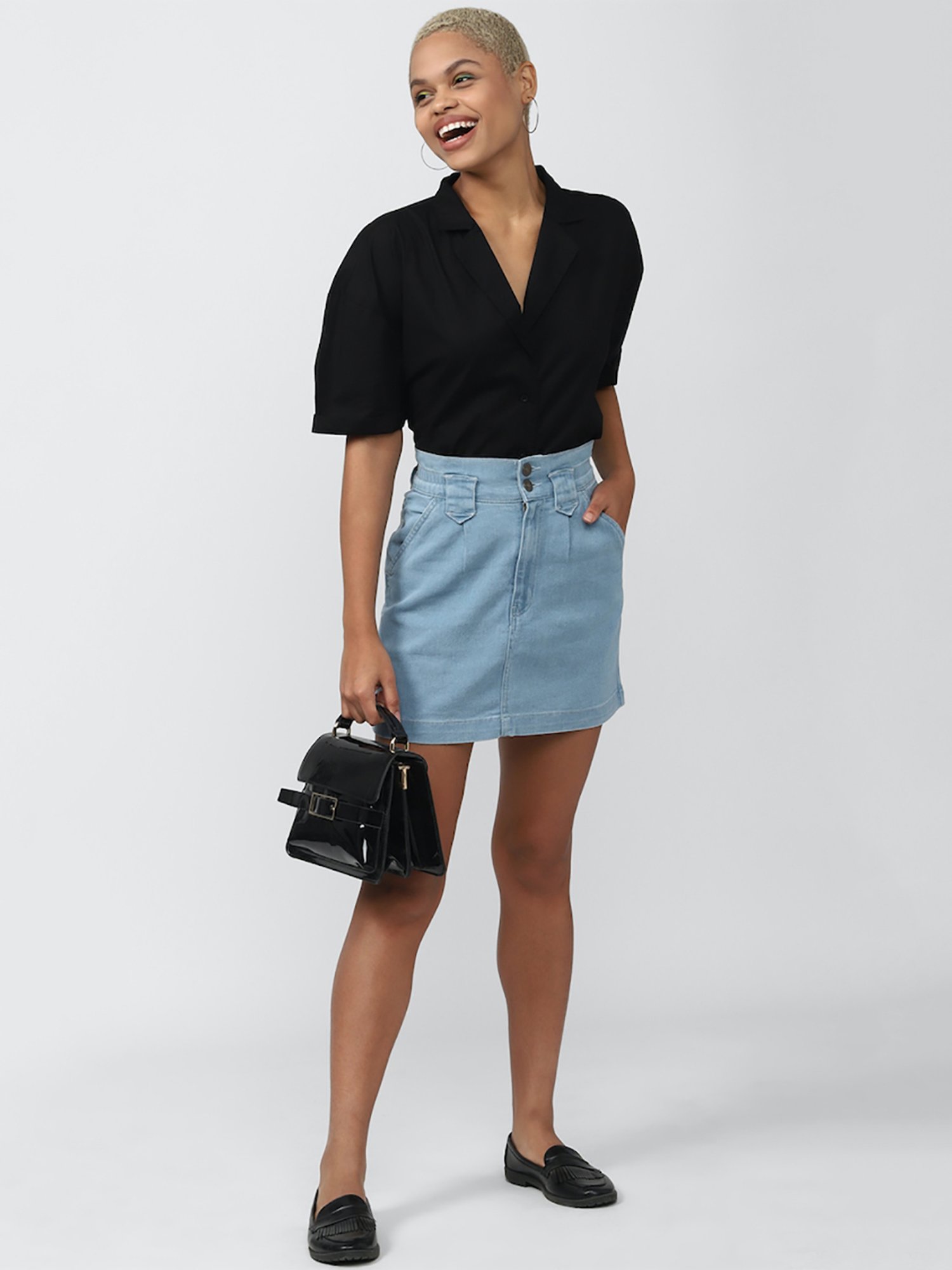 Forever 21 Blue Mini Skirt