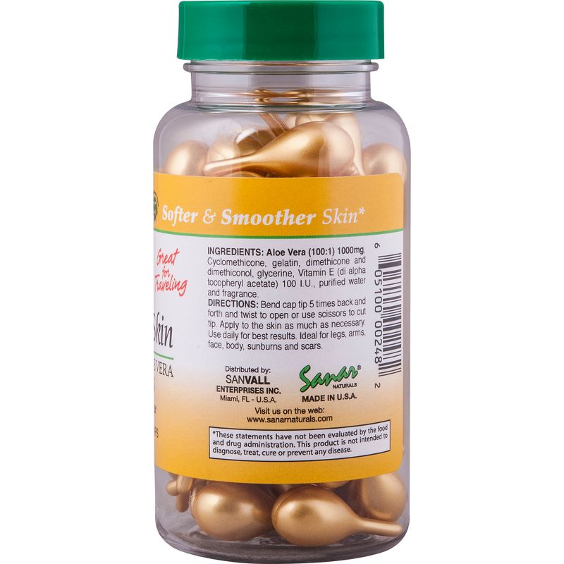 Sanar Naturals Healthy Skin Vitamin E & Aloe Vera Lotion Capsules 60ct