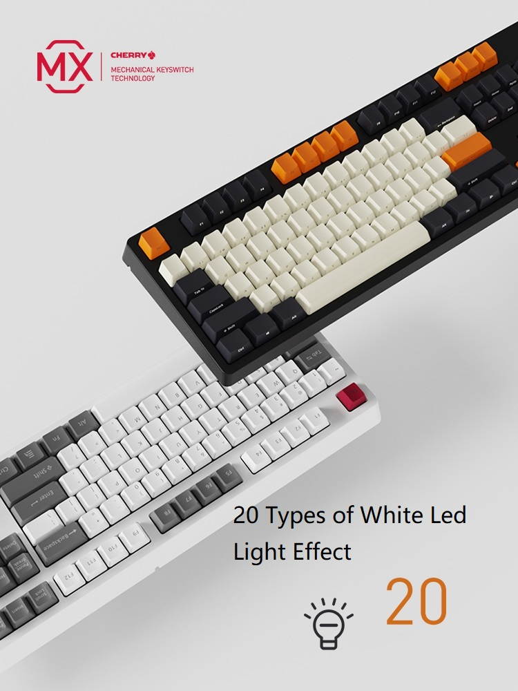 A-jazz AK535  N-key Rollover  Ergonomic Design,Cool Exterior USB Wired Cherry  MX Red Mechanical Gaming  Keyboard For Office And Game,  PBT Keycaps  - Blue Lotus ( No Light Version )