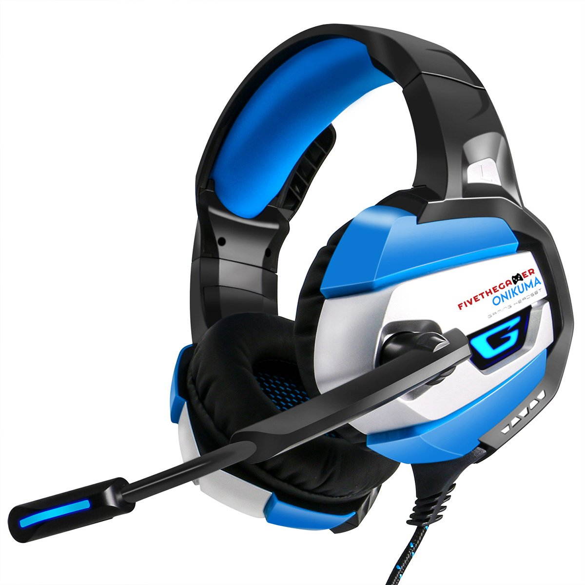 ONIKUMA K5 Black Gaming Headset for PS4, Xbox One  & PC with Crystal Clear Sound, 3.5mm Stereo, Omnidirectional mic. Memory foam ear padding for maximum comfort. Wired Gaming Headset.