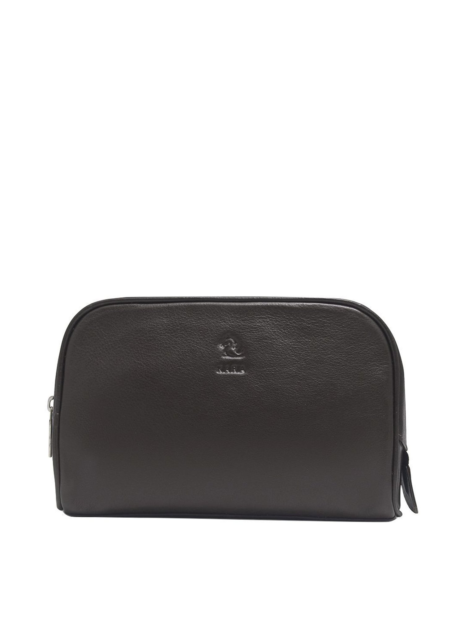 Kara Black Leather Unisex Pouch