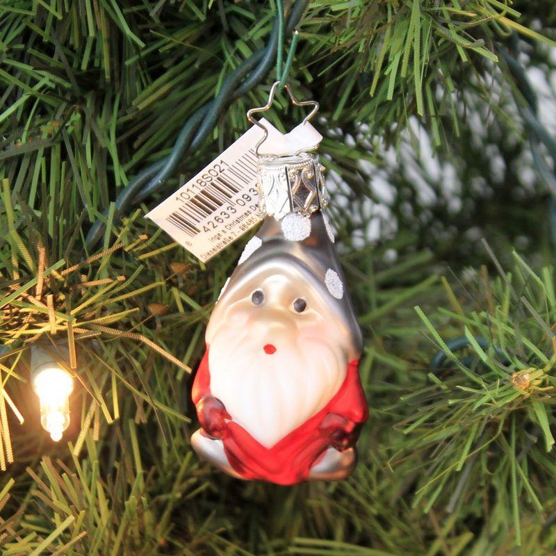Inge Glas 2.25" Mini Gnome Christmas Ornament  -  Tree Ornaments