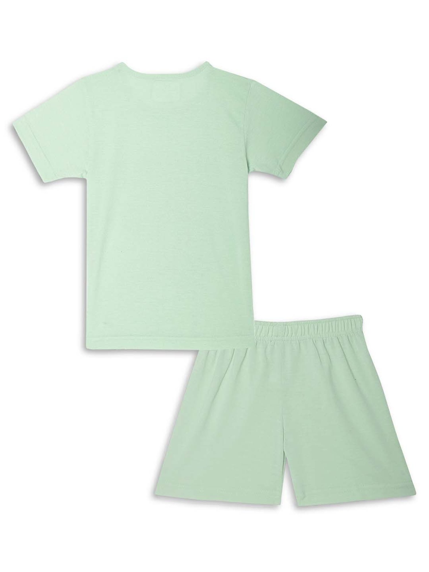 Vimal Jonney Kids Mint Green & Rust Printed T-Shirt Set