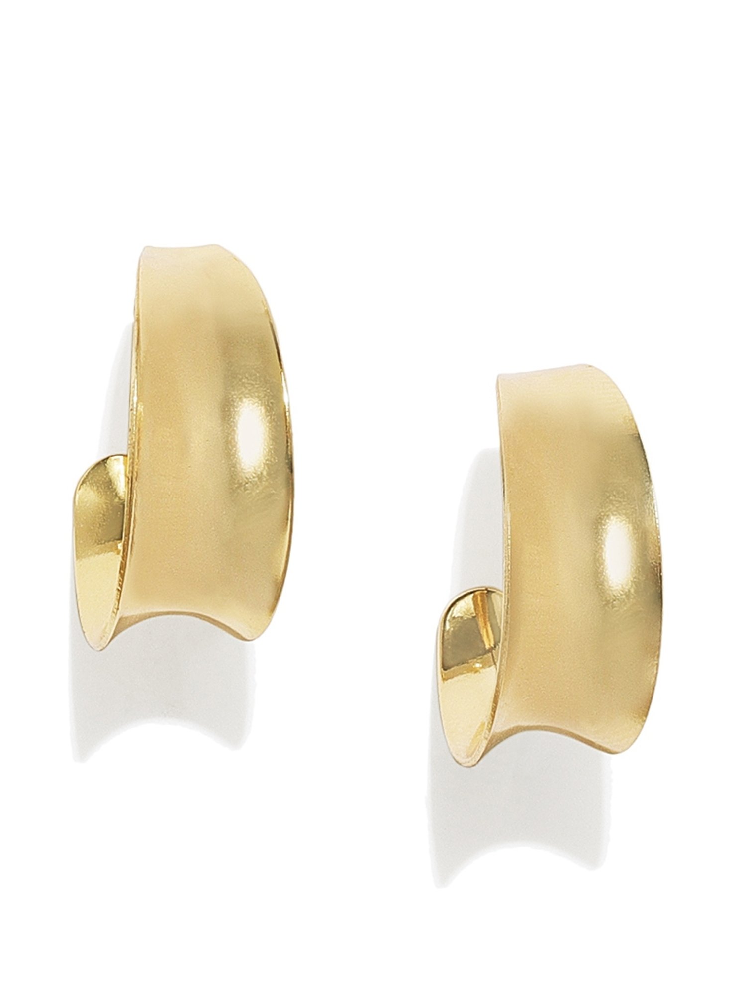 OOMPH Golden Tone Vintage Retro Style Quirky Shape Fashion Half Hoop Earrings for Women