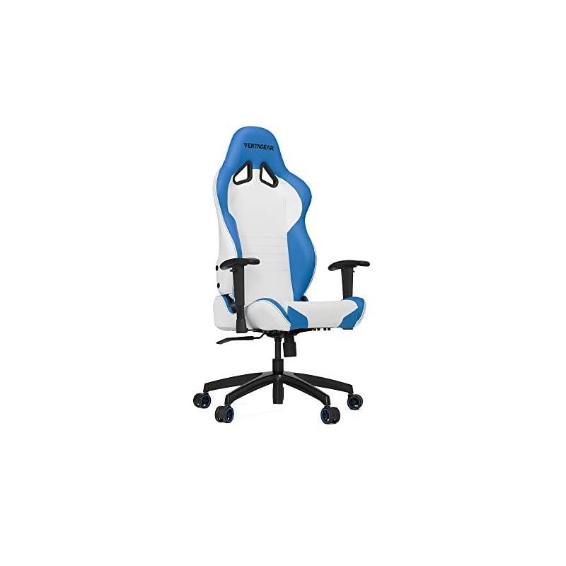 Gaming Chair Racing Seat, S-Line Slim SL2000 BIFMA Cert, White/Blue