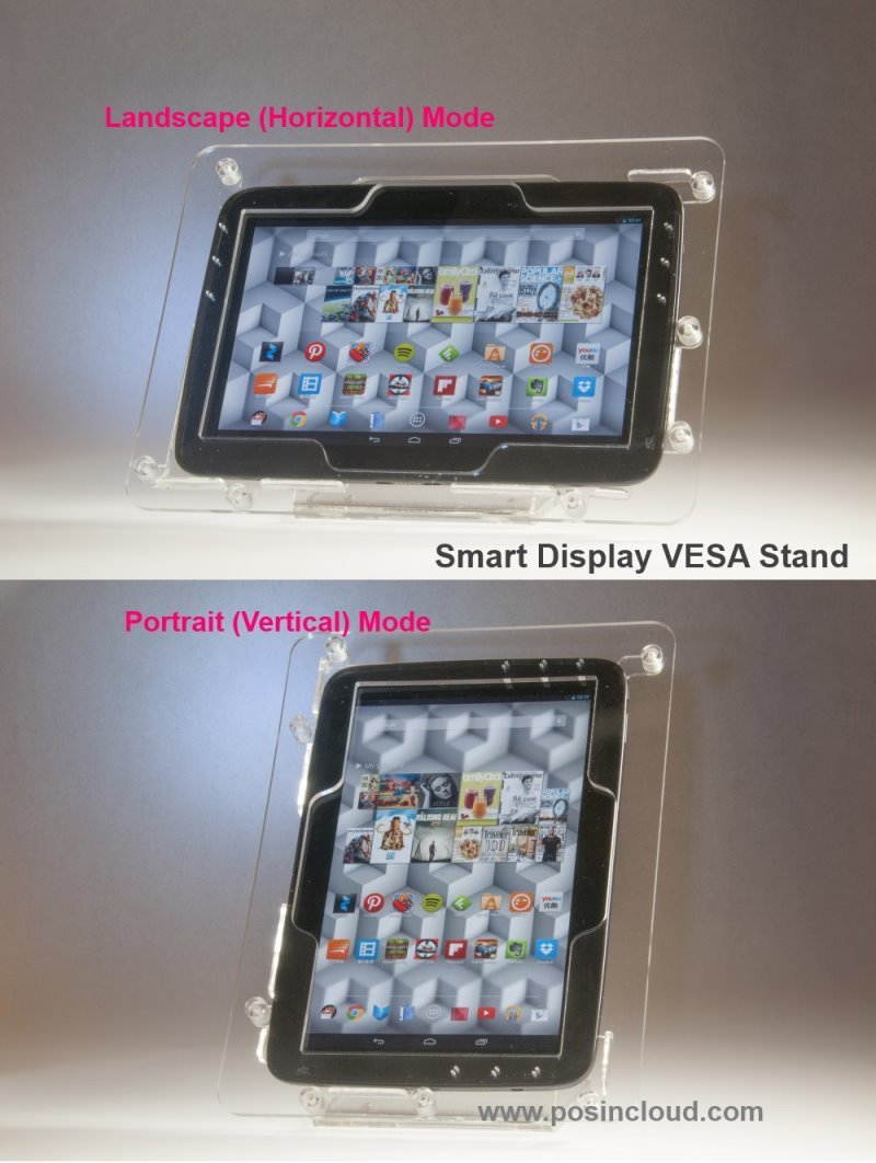 iPad 2/3/4 VESA Secureity Enclosure with Desktop Mount Stand, White Acrlyic material for POS, Kiosk, Store Display, Show Display, Square Card Reader