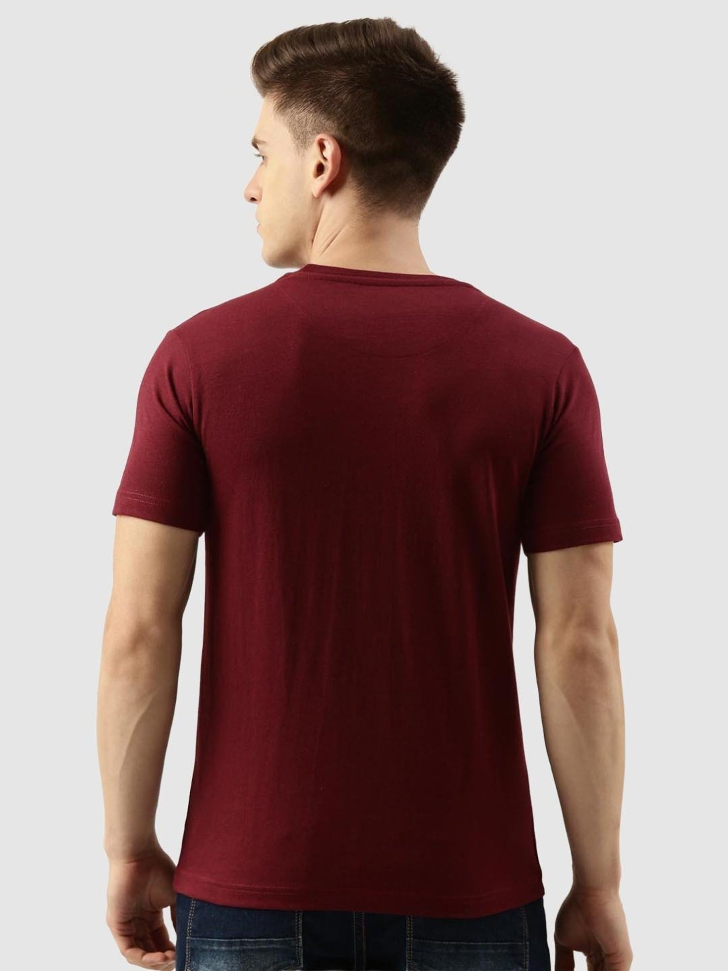 Bene Kleed Maroon Regular Fit T-Shirt