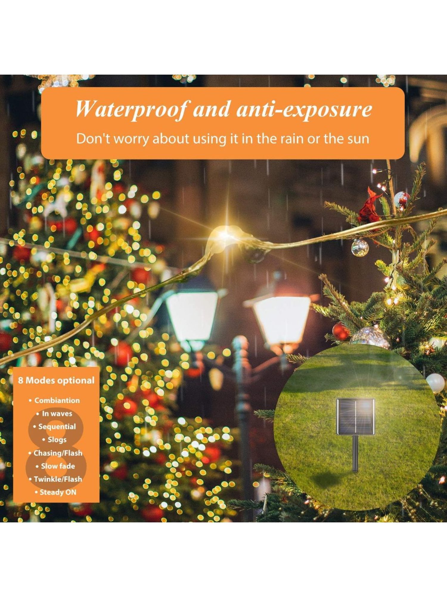 Xergy Solar Fairy Outdoor String Lights, 79Ft 240 LED 24meter 1.5W Solar Garden Light - Pack of 1