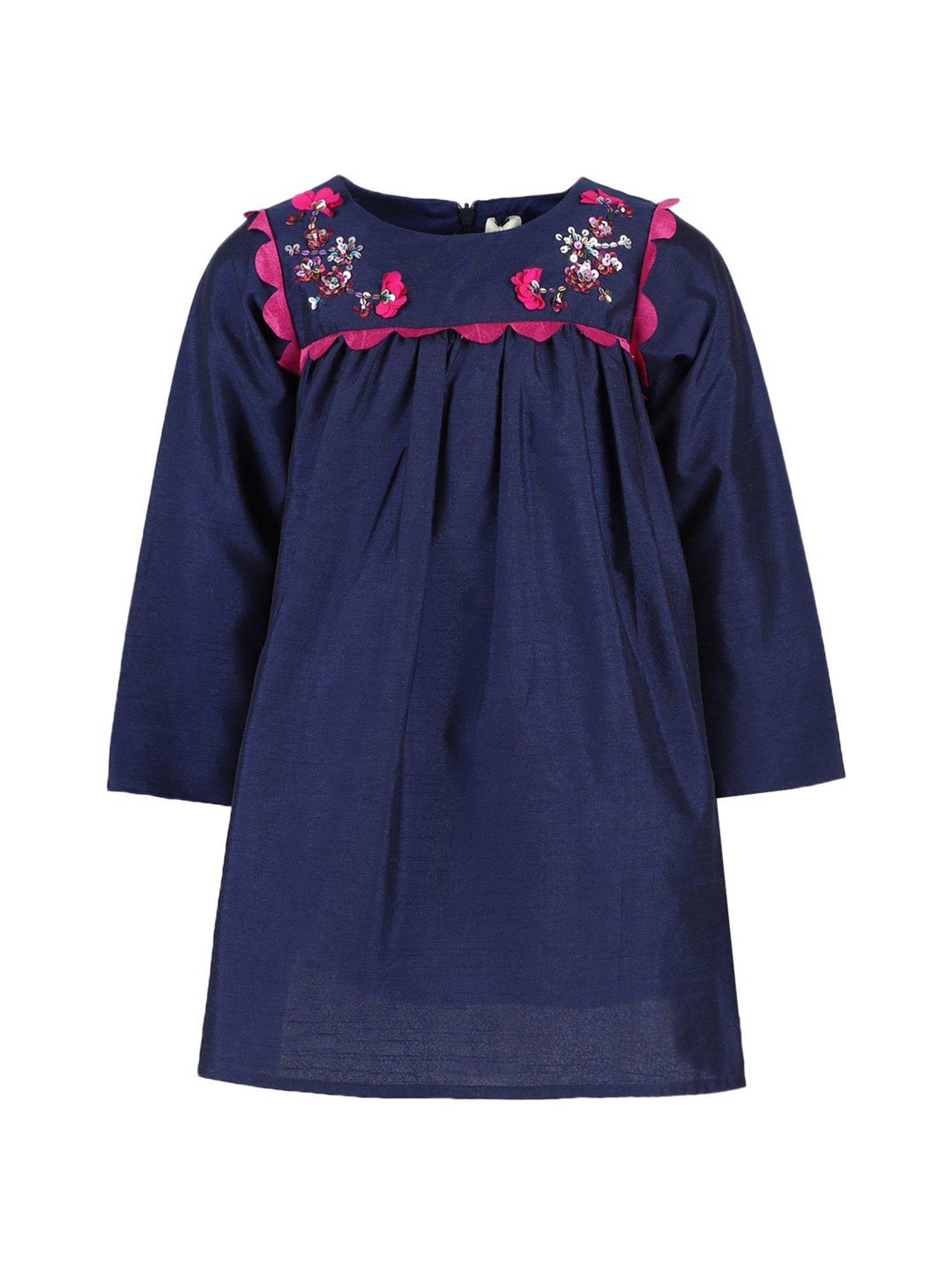 A Little Fable Kids Navy Embellished Dress