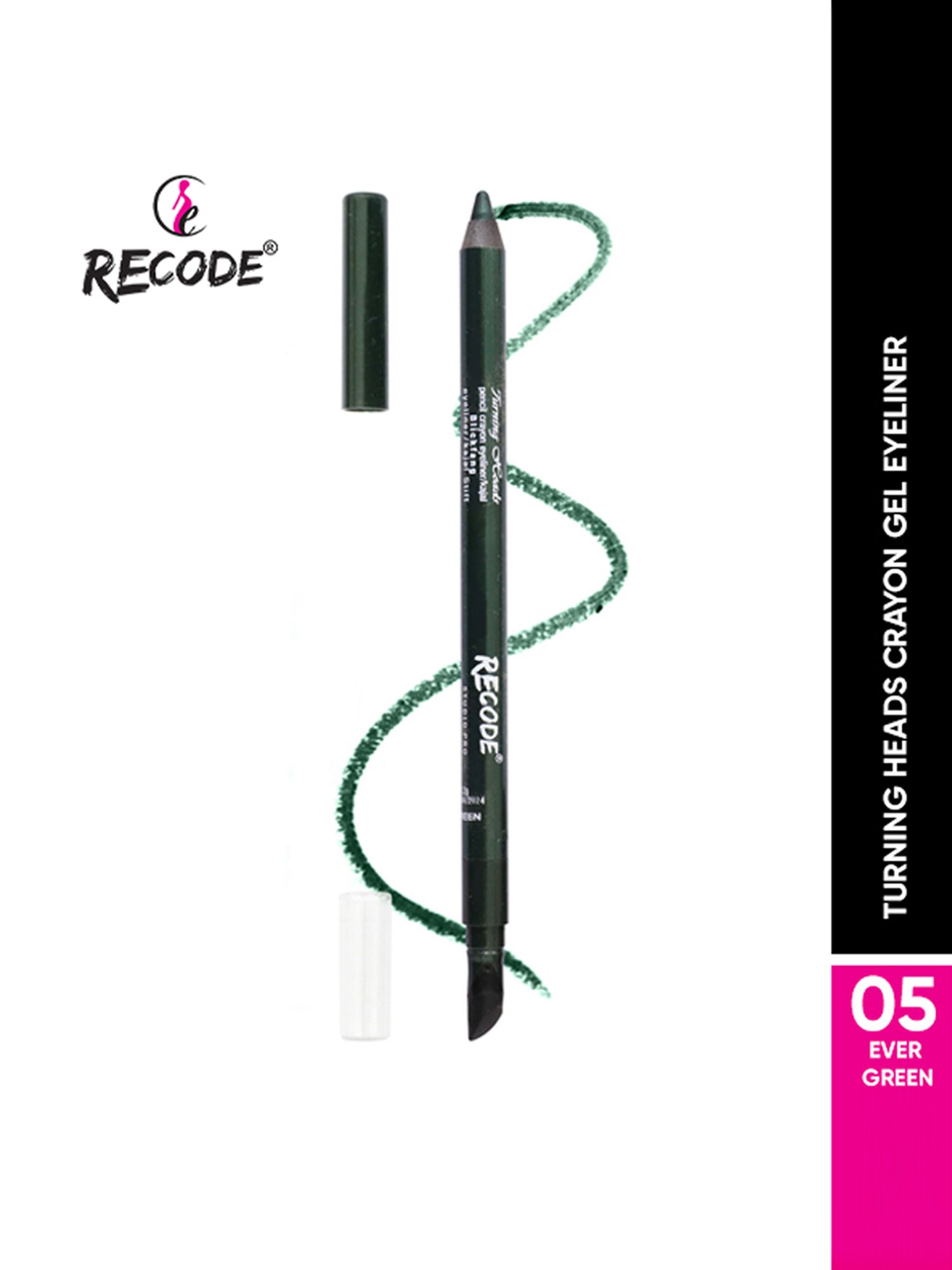 Recode Turning Heads Crayon Eyeliner/Kajal 05 Evergreen - 1.2 gm