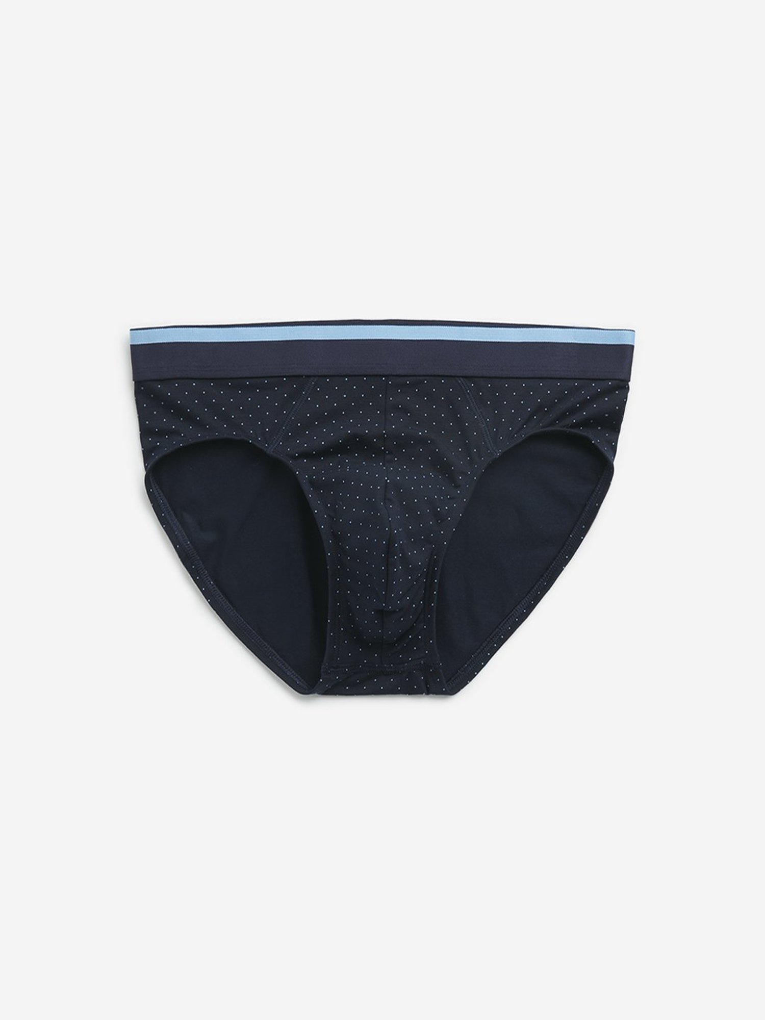 WES Lounge by Westside Blue Printed Cotton Blend Briefs - Pack of 3