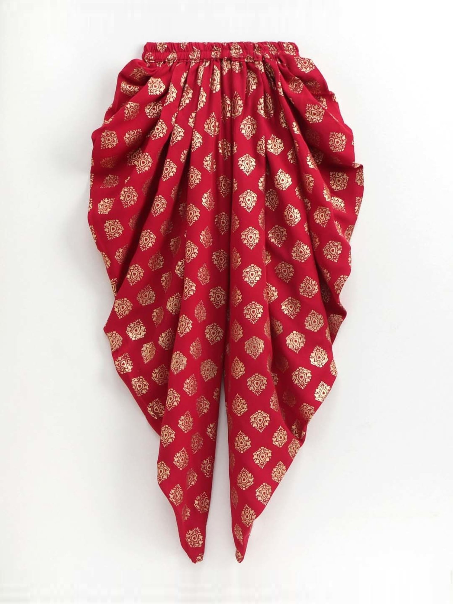 TWISHA Kids Beige & Red Embroidered Top Set