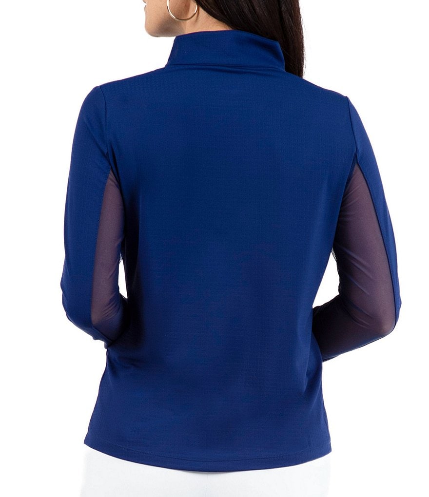 IBKUL Solid Long Sleeve Mock Neck Top