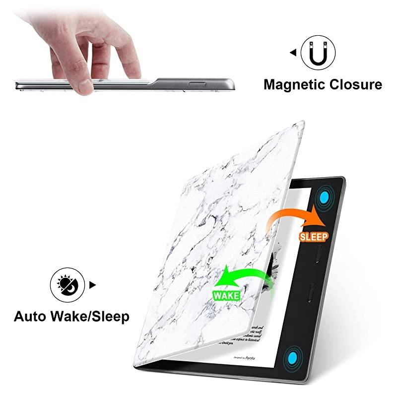 Colorful Case for All-New Kindle Oasis (10th Gen, 2019 Release & 9th Gen, 2017), Premium PU Leather Cover with Auto Wake/Sleep, Strong Adsorption for 7&rsquo;&rsquo;Kindle Oasis, The Boy and Fox