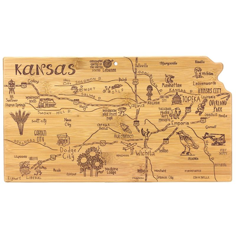Totally Bamboo Destination Kansas Serving and Cutting Board