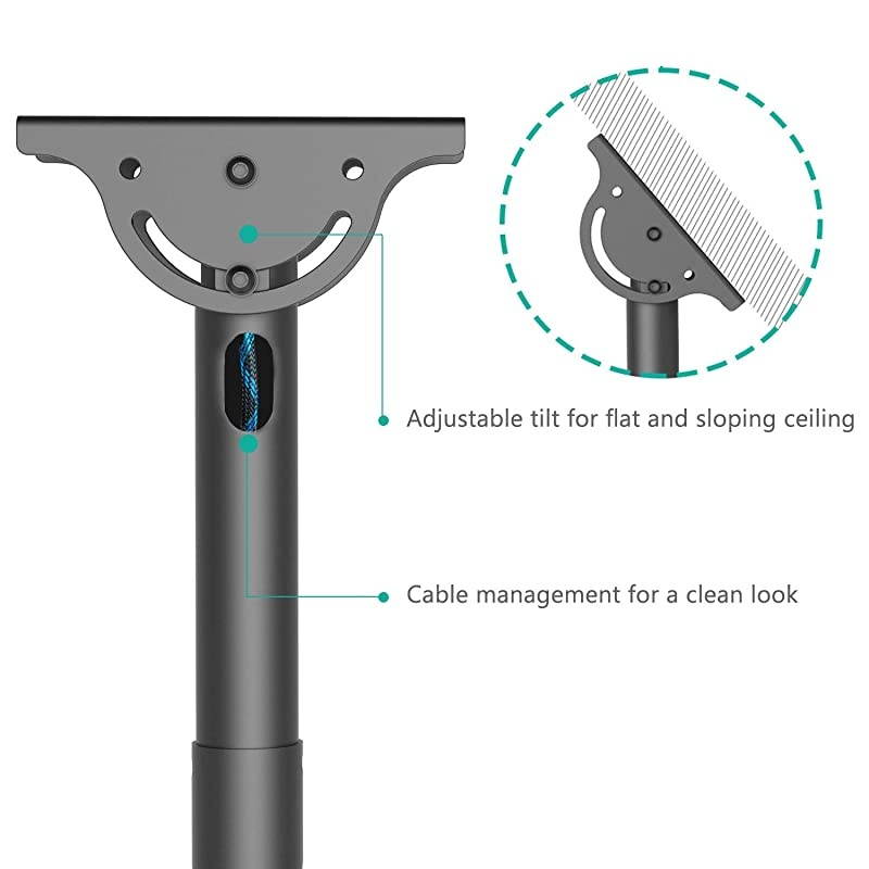 TV Ceiling Mount Adjustable Bracket Fits Most LED LCD OLED and Plasma Flat Screen Display 26 to 65 Inch up to 110 Lbs VESA 400x400mm CM2665 Black by