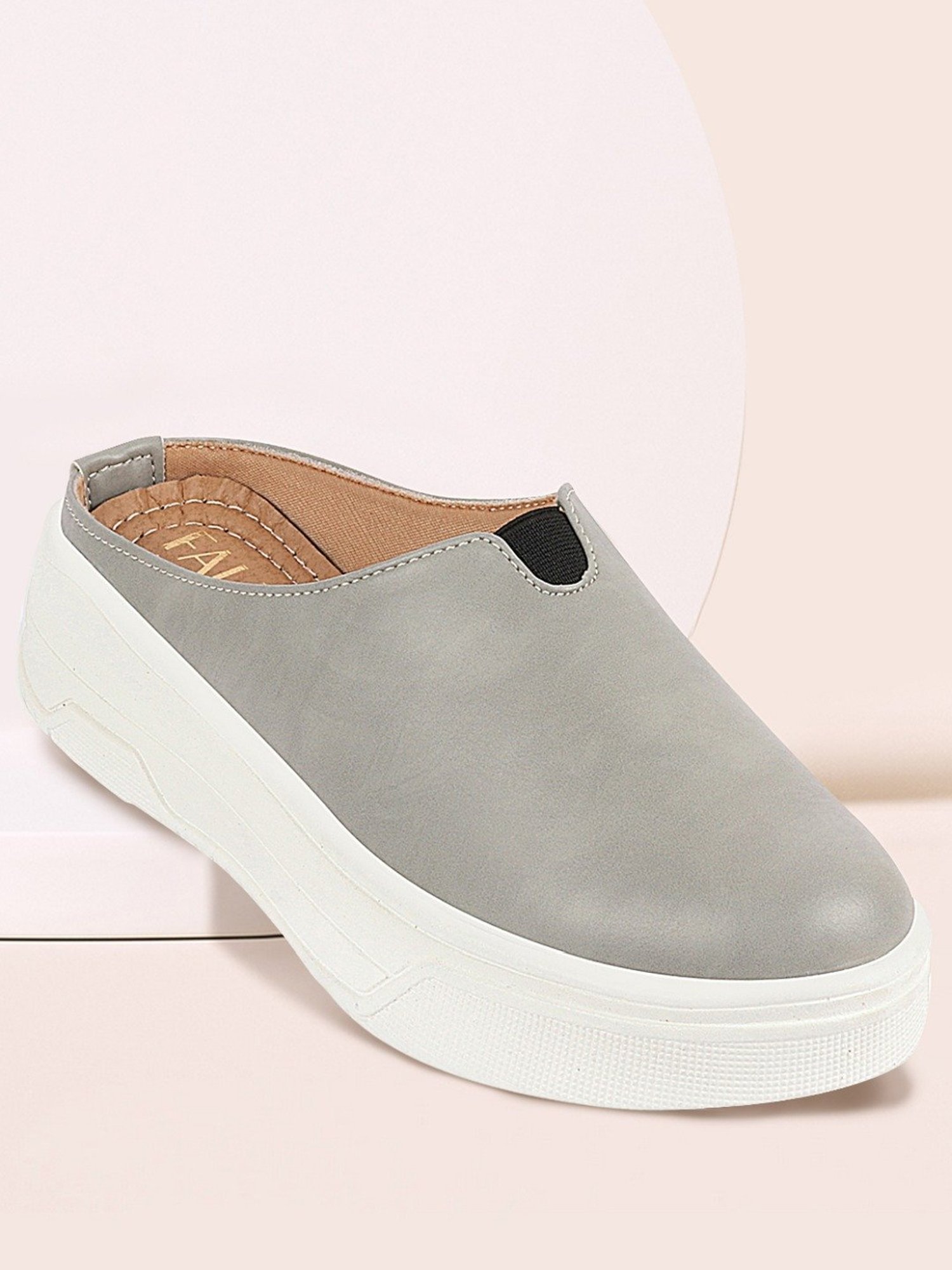 Fausto Women's Grey Mule Shoes