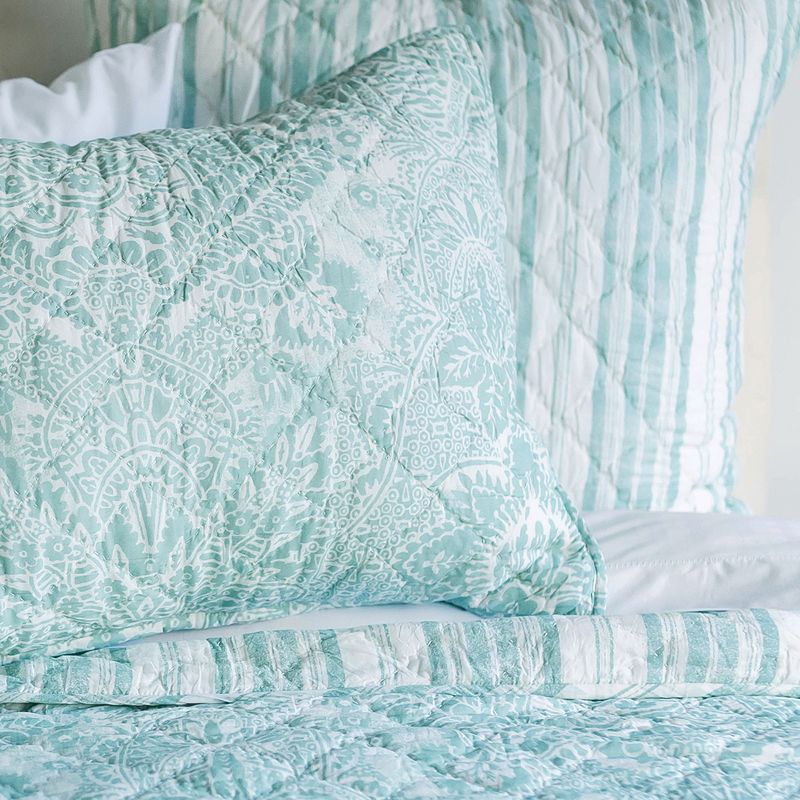 EY Essentials 14" x 22" Ribbon Mesh Sea Glass Pillow