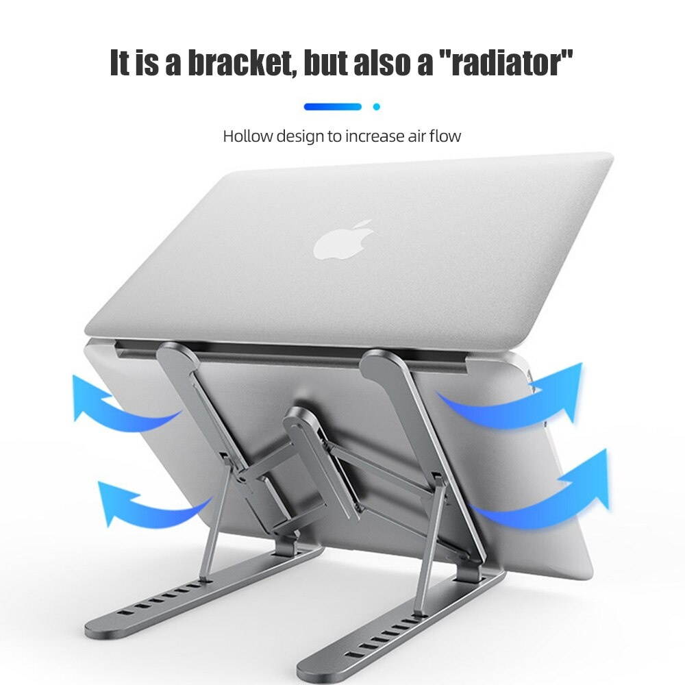 !ACCEZZ Laptop Holder Stand For MacBook Air Universal Adjustable Desktop Portable Foldable Aluminium Alloy For Computer Notebook