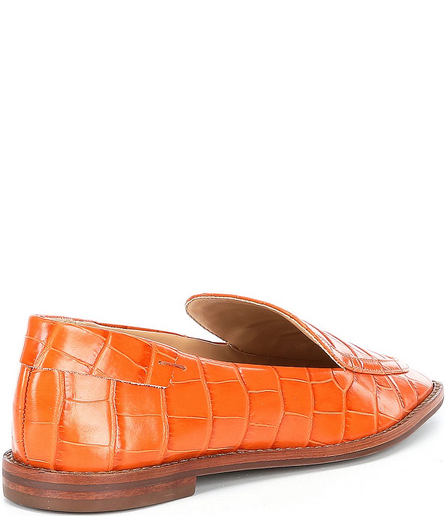 Schutz Hada Croco Print Leather Loafers