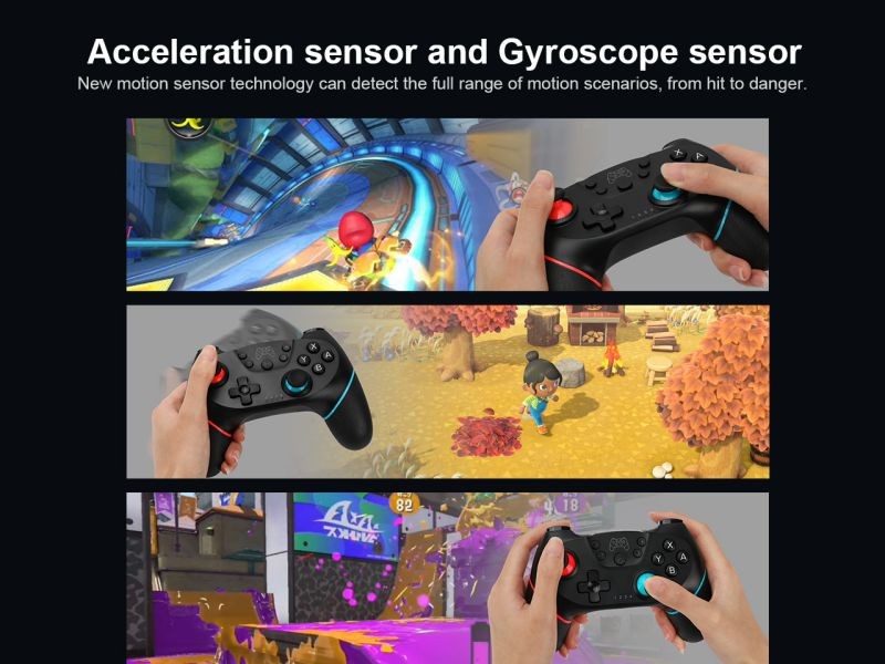 SuperStar Wireless Gaming Controller Remote Gamepad Joystick for Nintendo Switch,Bluetooth Rechargeable Gamepad Supports 6-Axis Gyro, Turbo and Dual Vibration(White)