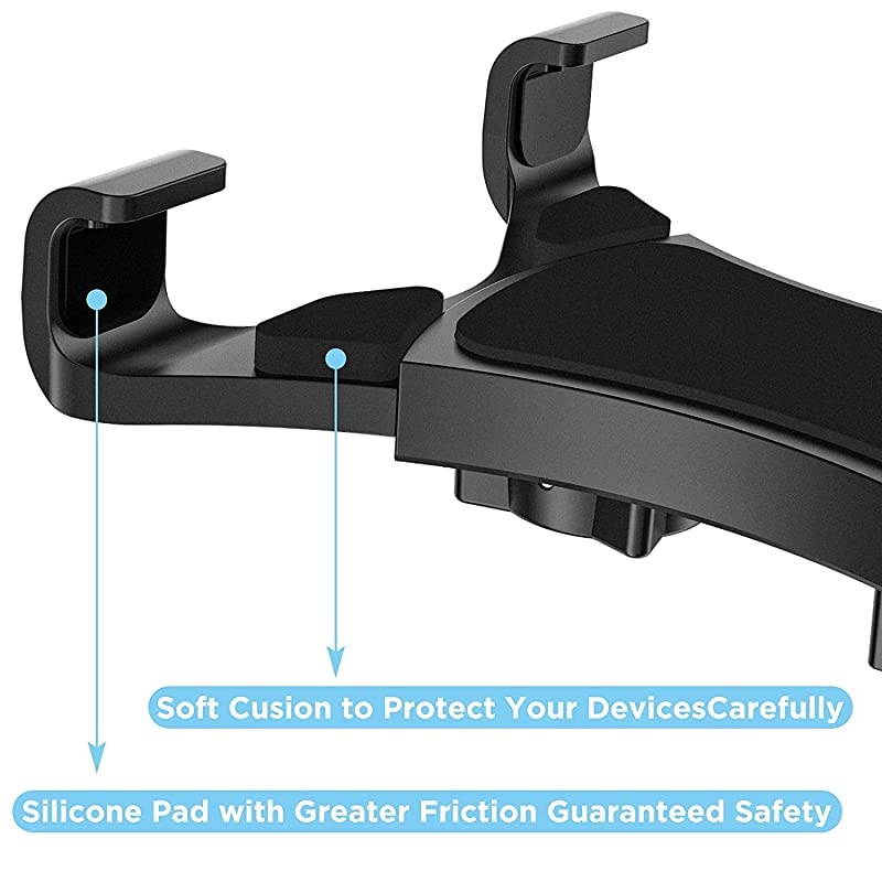 360 Degree Rotatable BreakResistant iPad Tripod Mount Adapter Universal Tablet Clamp Holder Fits Ipad Ipad Air Pro Mini Microsoft Surface Nexus for Tripod Monopod Selfie StickTabletop