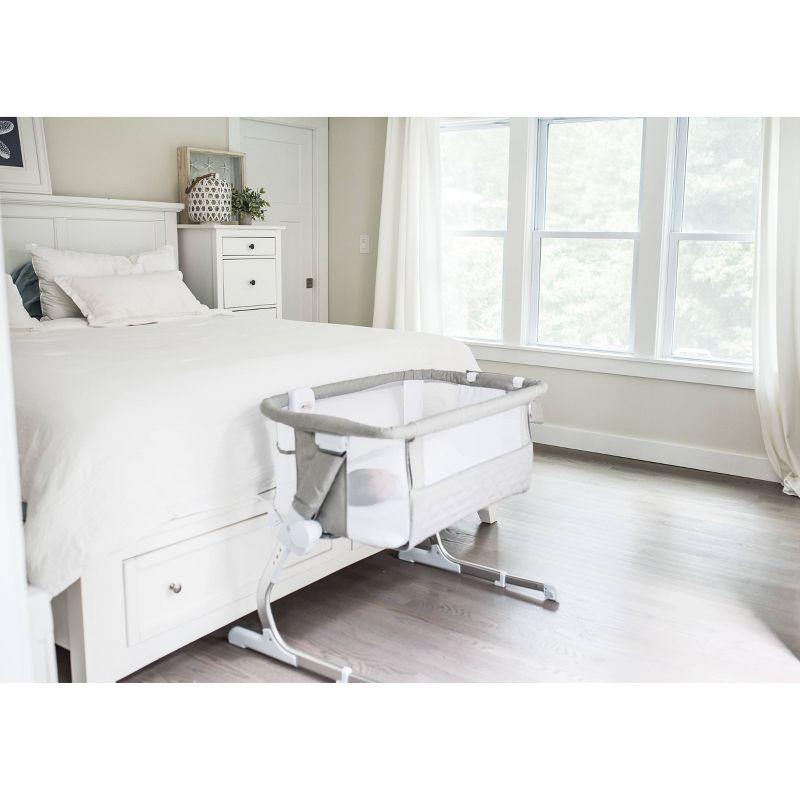 Baby Delight Beside Me Somni Deluxe Bassinet and Bedside Sleeper - Quilted Gray