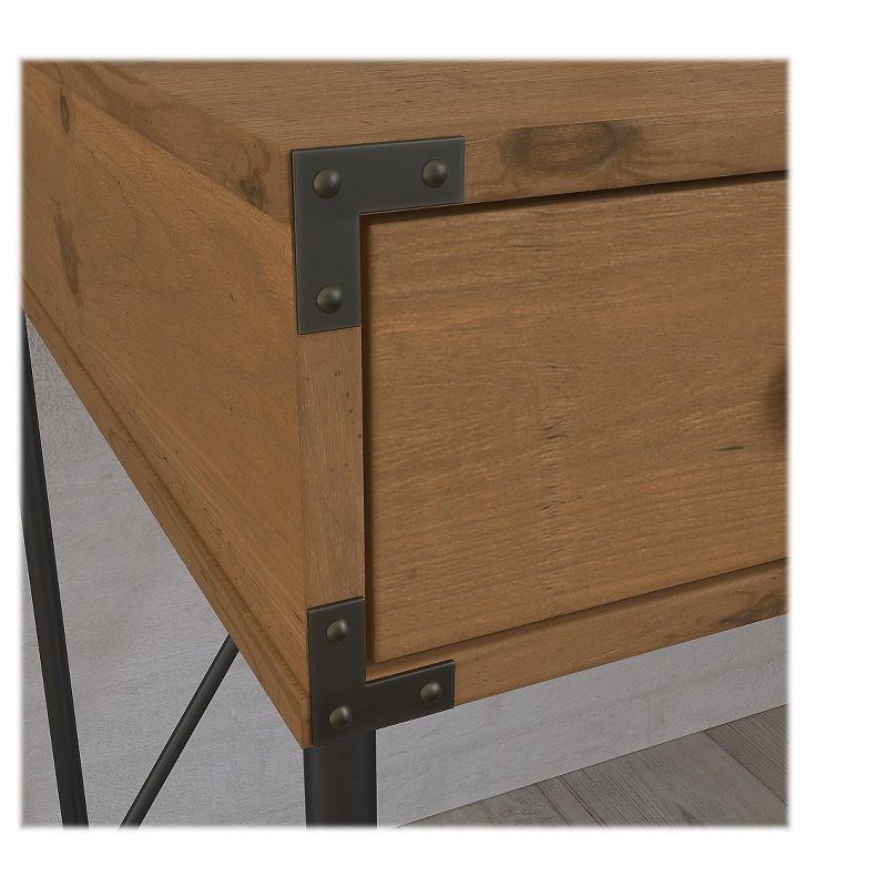 Bush Furniture Ironworks 60 L-Shaped Desk Vintage Golden Pine KI50112-03