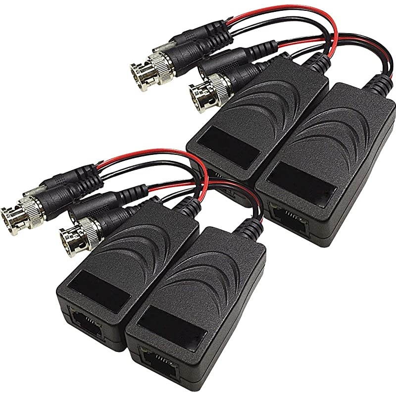 Video Balun Passive Video Power Balun Transceiver for 720P 1080P 3MP 4MP 5MP HDTVICVIAHDAnalog960H Camera 2 Pair