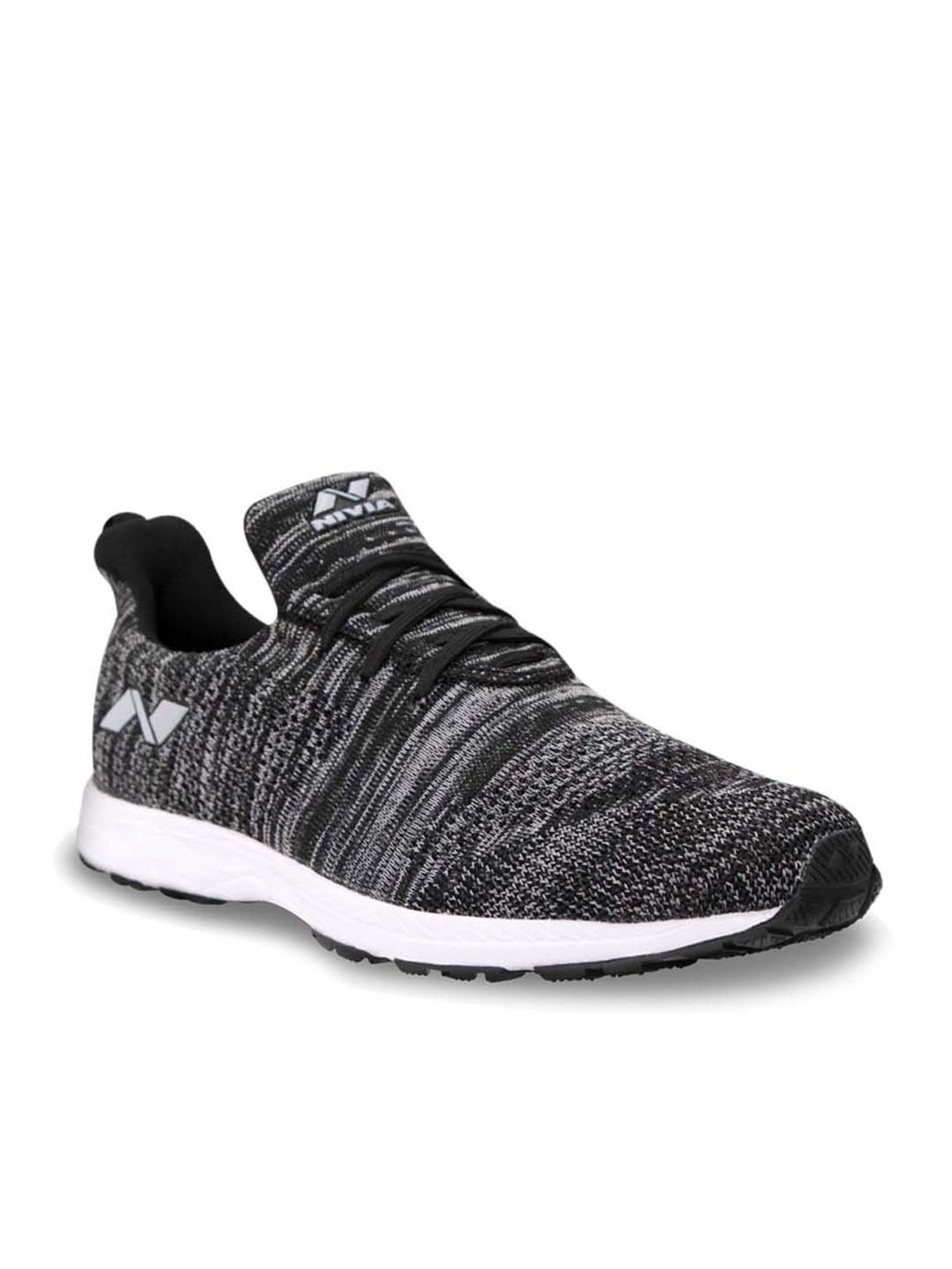 Nivia Men's Impulse Knitted Black Running Shoes