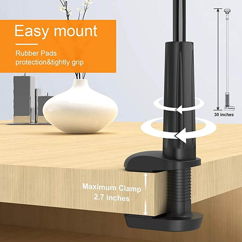 Phone Holder Bed Gooseneck Mount Flexible Arm 360 Mount Clip Adjustable Bracket Clamp Stand Compatible with Cell Phone 11 Pro XS Max XR X 8 7 6 Plus 5 4 Samsung S10 S9 S8 for Bedroom Desk