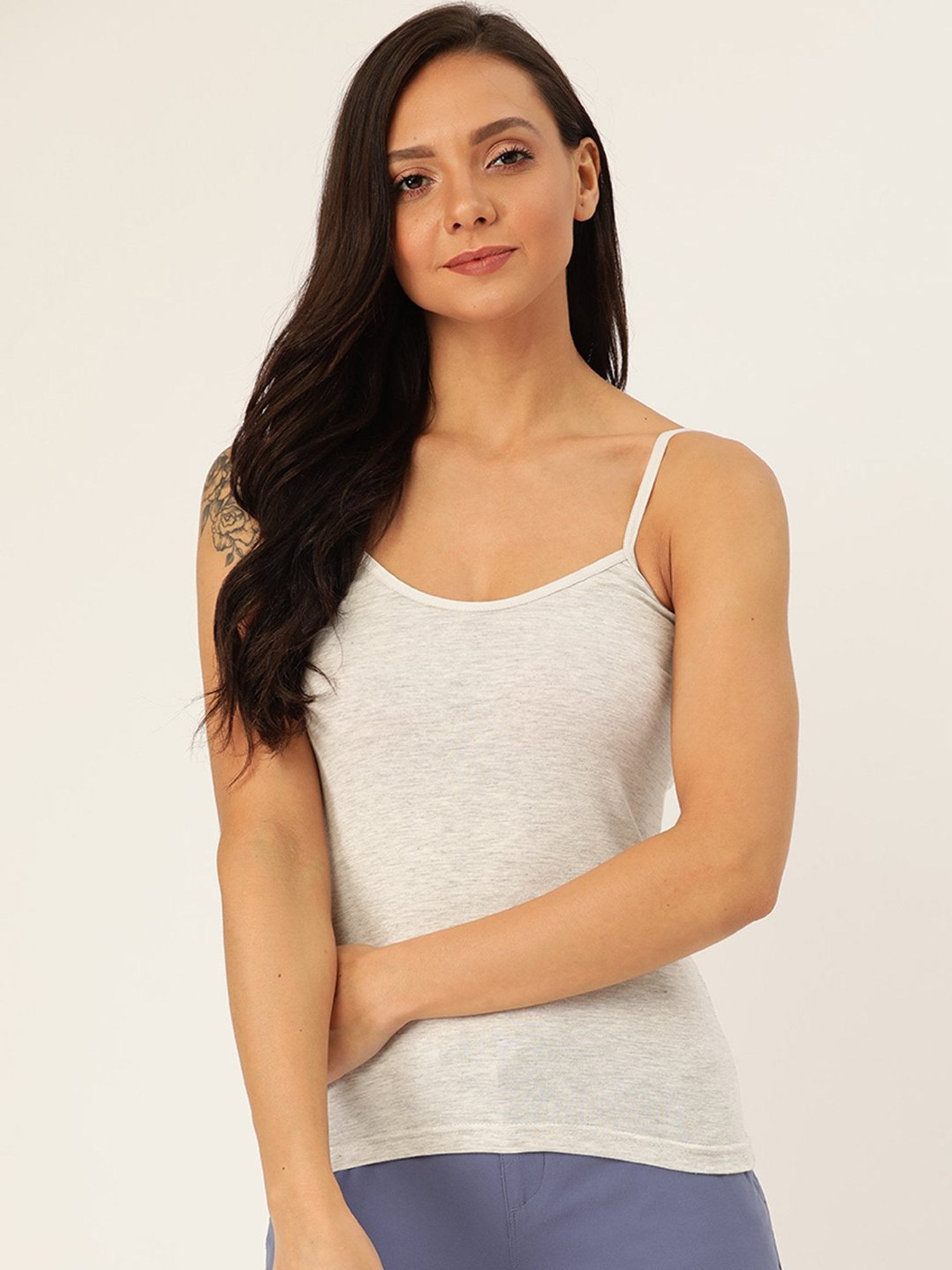 Lady Lyka Multicolor Cotton Camisole (Pack Of 2)