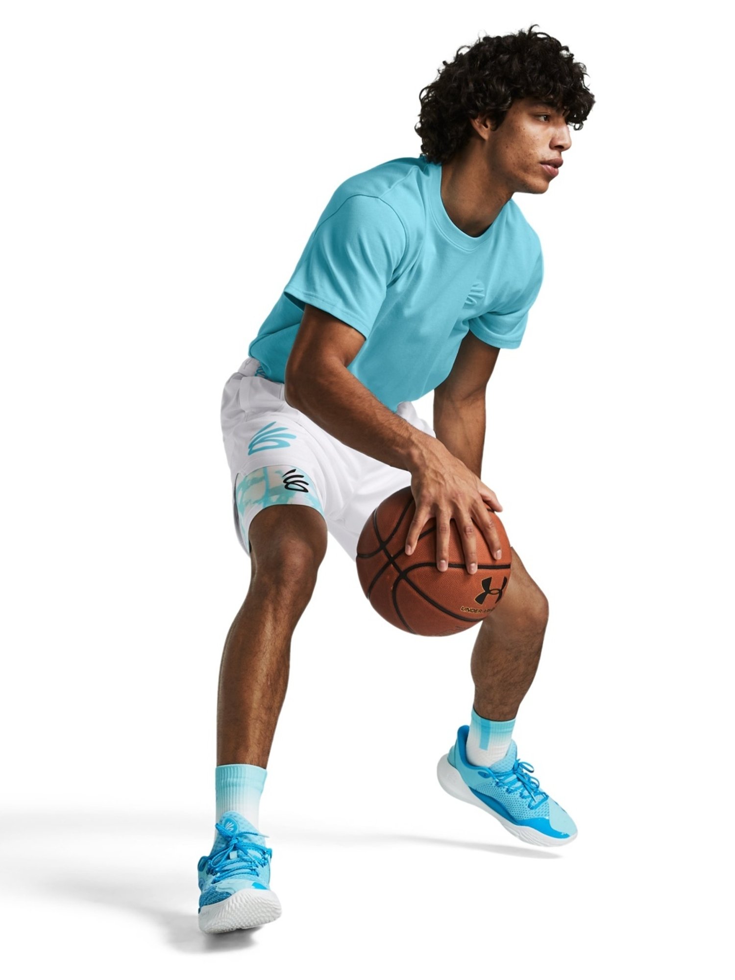 Under Armour Blue Fitted Printed Sports Capris