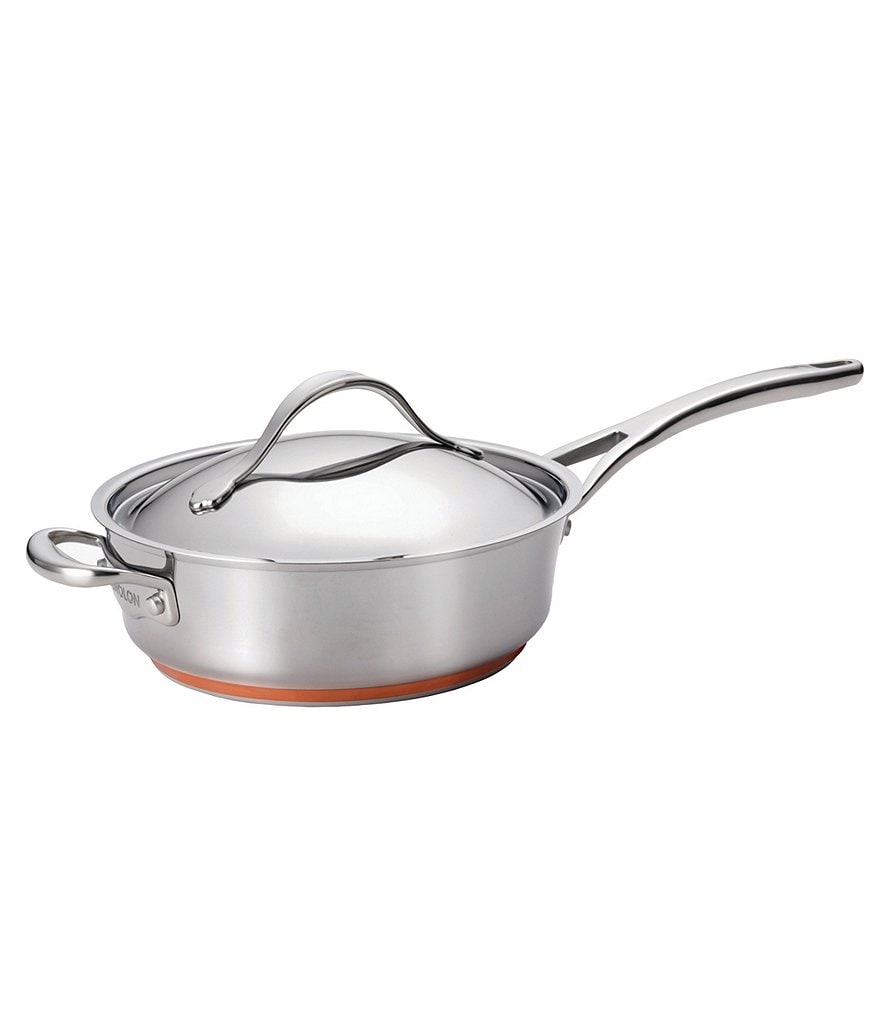 Anolon Nouvelle Stainless Steel Covered Saute with Helper Handle