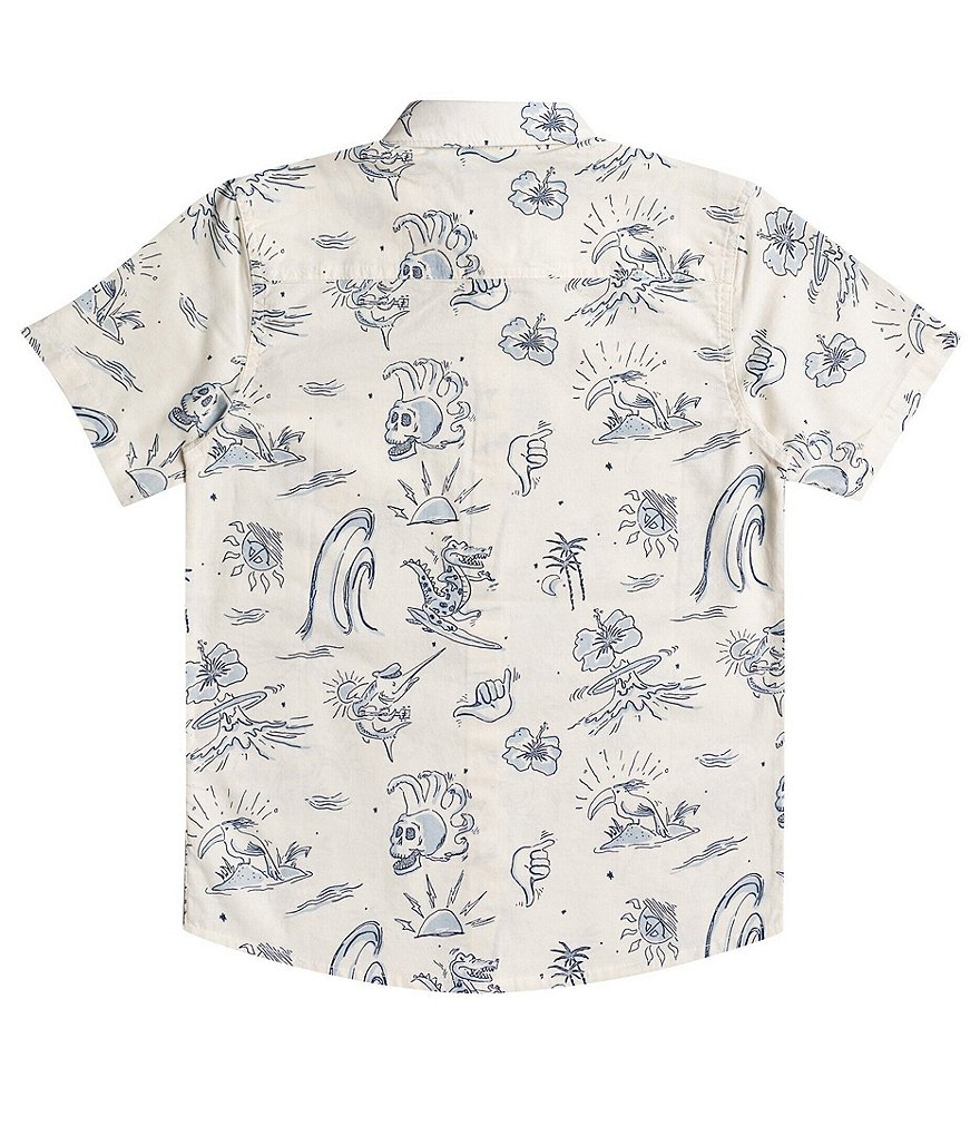 Quiksilver Big Boys 10-16 Short-Sleeve Wild Life Button-Front Shirt
