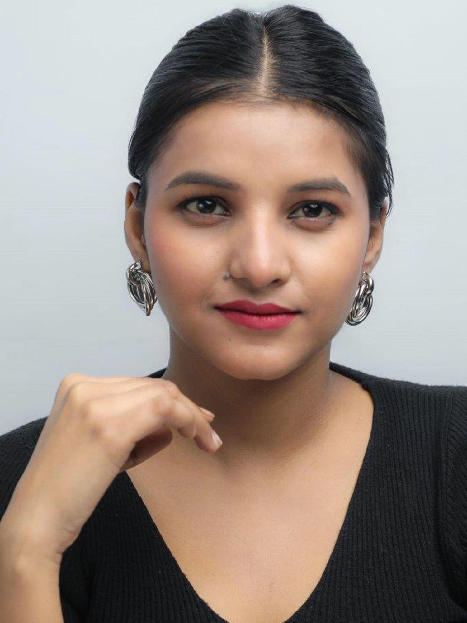 VOJ Silver Plated Circluar Studs Earring for Women