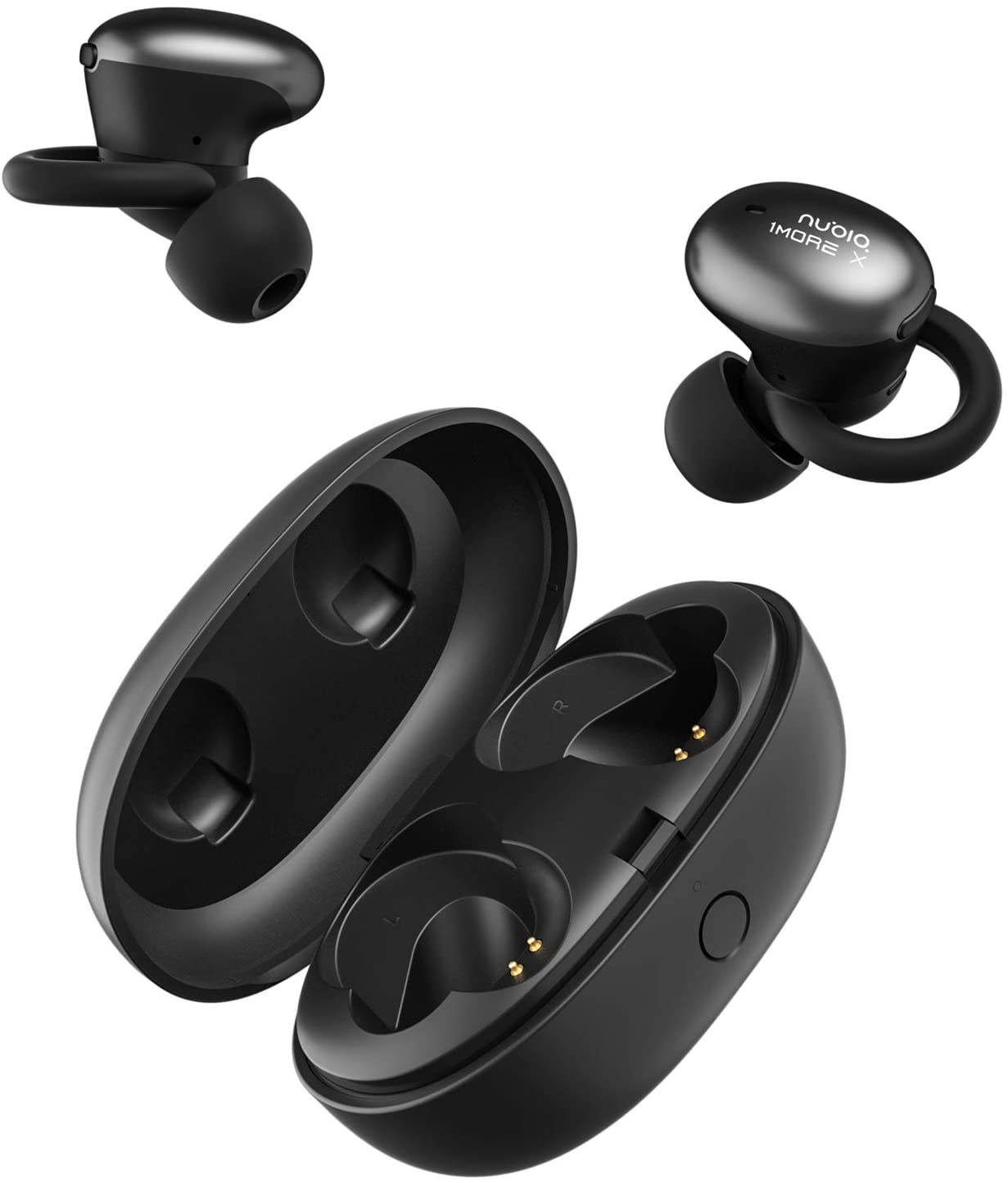 1MORE Stylish True Wireless Earbuds with Charging Case, Bluetooth 5.0, Alternate Pairing Modes in-Ear Headphones, Easy Control, Multiple Colorways, 24-Hour Playtime, Nubia Version, Black