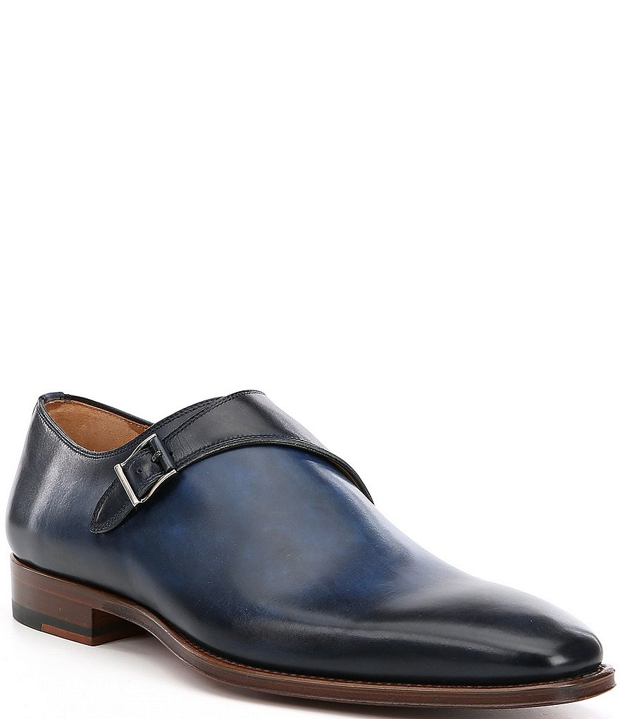 Magnanni Men's Hermosa Leather Monk Straps