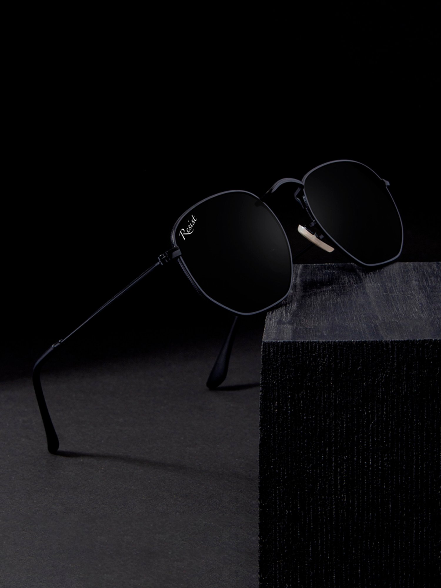 Resist Eyewear Black Hexagon UV Protection Unisex Sunglasses