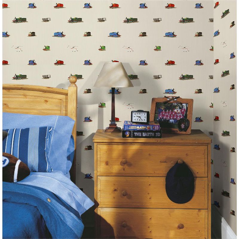 Thomas the Train and Friends Pinstripe Wallpaper - Thomas & Friends..