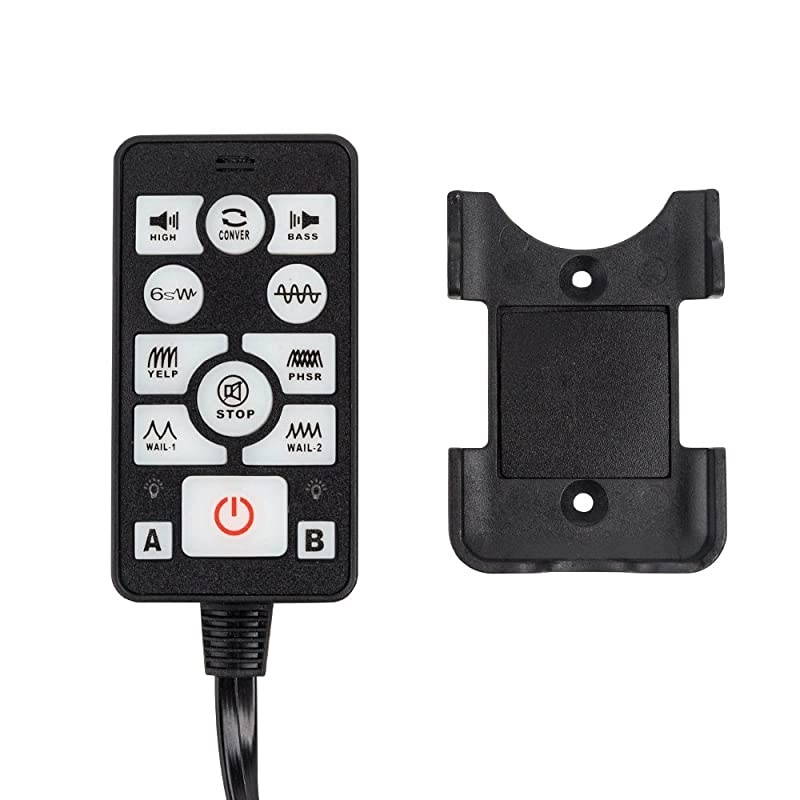 9200E Car Police Siren & Metal Black Round Cone Speaker,DC12V 100W Multi-Tones Wireless Remote Control Emergency Horn Sound PA System for Police Car