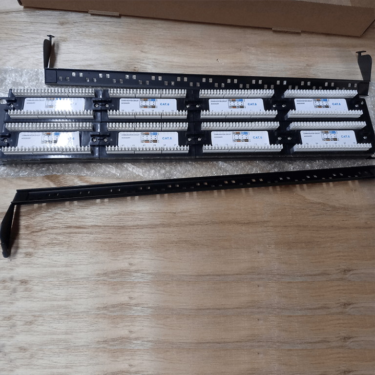 NewYork Cables 48 Port Cat6 RJ45 Patch Panel Rackmount 2U Cat6 110 T568A/B 19 Inch Patch Panel RJ45 Ethernet Network 550Mhz