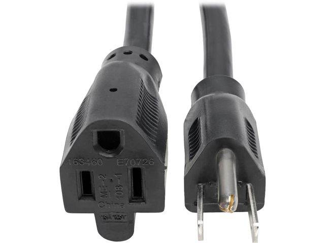 1M 16AWG Heavy Duty Power Extension Cord Power Extension Cable 3 Feet 1 Meters 3 Conductor NEMA 515P to NEMA 515R 13 Amp Power Cable ED70906