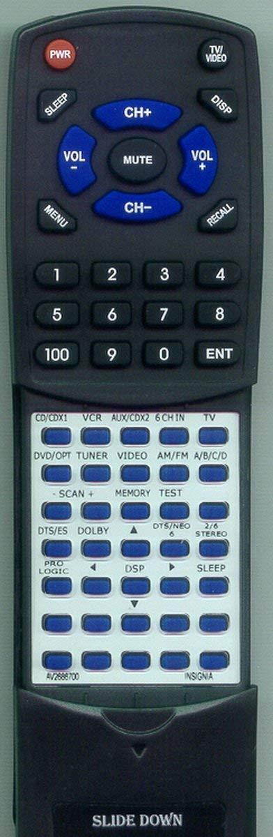 Replacement Remote Control for INSIGNIA AV2686700, ISHC040917