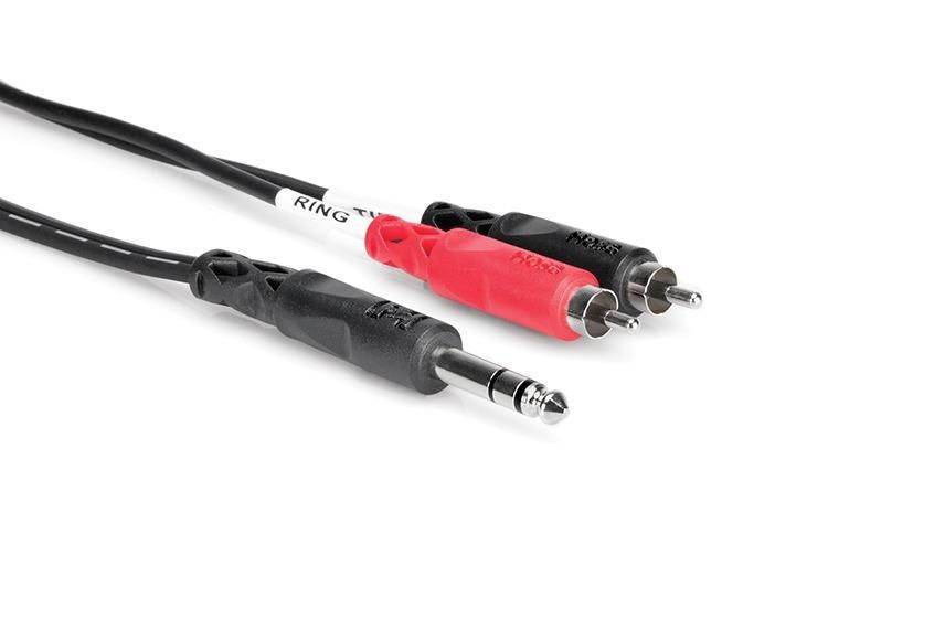 Hosa TRS200 Series Stereo 1/4" Phone to 2 RCA Insert Cable (2 Meters (6.6 ft))