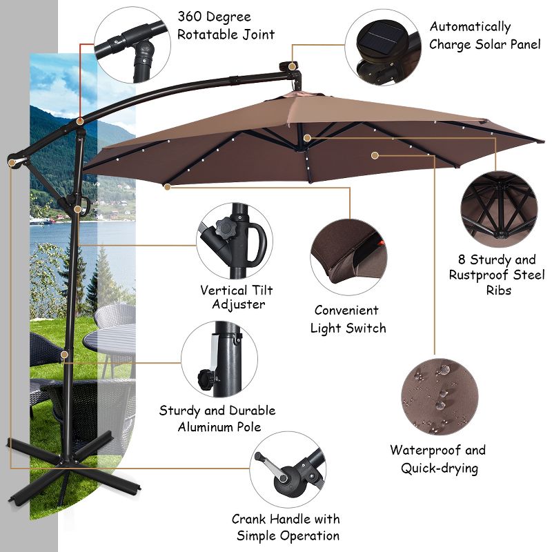 9' x 5' Rectangular Double Top Patio Outdoor Market Umbrella Emerald Green - Crestlive Products