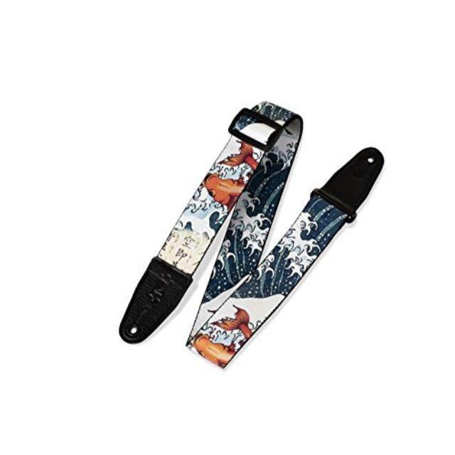 levy's leathers 2" polyester guitar strap sublimationprinted with original artist's design, genuine leather ends mpd2016