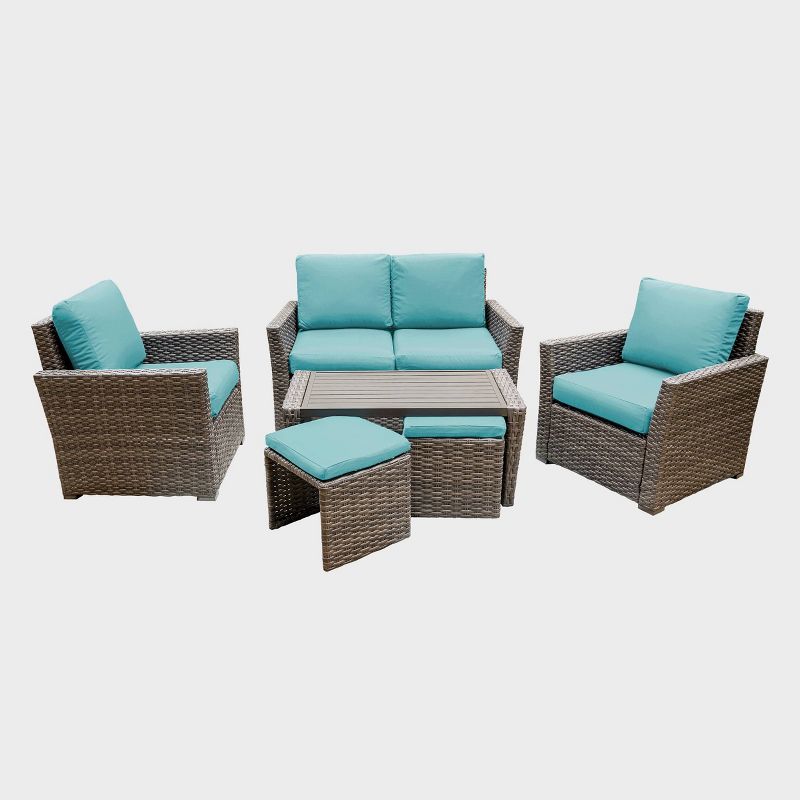 Newton 6pc Seating Set - Spa Blue - Leisure Made