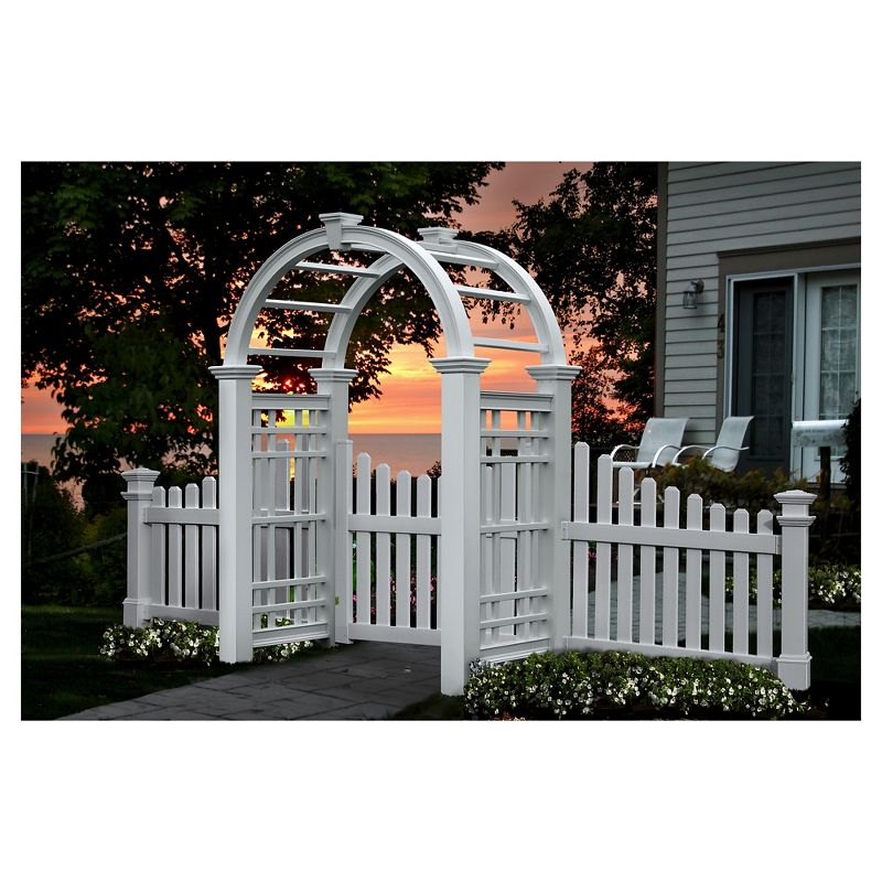 Westchester Vinyl Arbor Garden 32" Decorative Structures - White - Vinyl Arbors - Vita