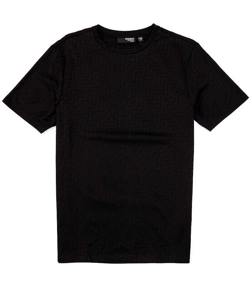 Murano Slim-Fit Solid Jacquard Short-Sleeve Tee